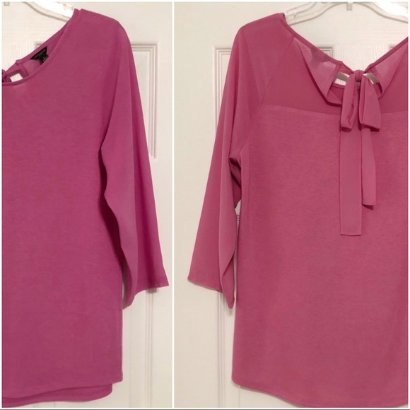 Ann Taylor Tops - EUC Ann Taylor Lilac Tie Back Top Size L